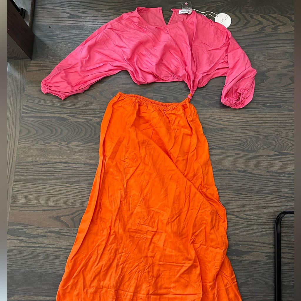 Petal & Pup Pink And Orange Cut Out Dress. Never Worn, Tags On!! Size Medium.